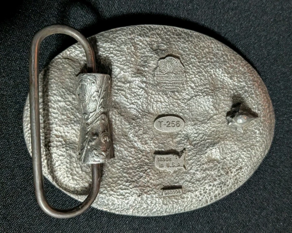 Fivela de cinto bandeiras de águia careca EUA esmalte azul-petróleo bergamota T-256 980106 patriótico  - Imagem 2 de 3