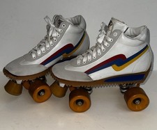 Vintage RARE Roller Derby World Cup Skates 70s 80s Rainbow SZ Womans 9M Prop