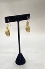 14K Yellow Gold Modern Abstract Two-Tier Drop Dangle Earrings 1.5-Inch 2.09g — photo 5