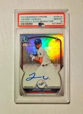 Joendry Vargas 2023 1st Bowman Chrome AUTO REFRACTOR /499 PSA 10 Dodgers RC z6