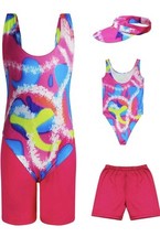 80s Workout Costume for Girls Med. NWT neon Suit Shorts And Hat