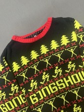 Celly Nights Jr Black Gongshow Kids Hockey Ugly Christmas Sweater Size Small