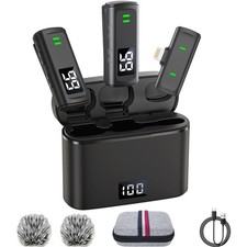 Wireless Lavalier Microphone for iPhone 14/13/12/11, Mini Phone Microphone fo...