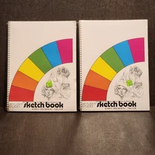 2 New Sketch Book Medium Weight Paper 30 Sheets 9"x12" Art Skylight Studio NOS