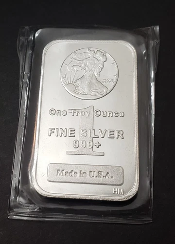 Highland Mint Walking Liberty  Bar 1 Troy Ounce .999 Fine Silver  Waffle Back