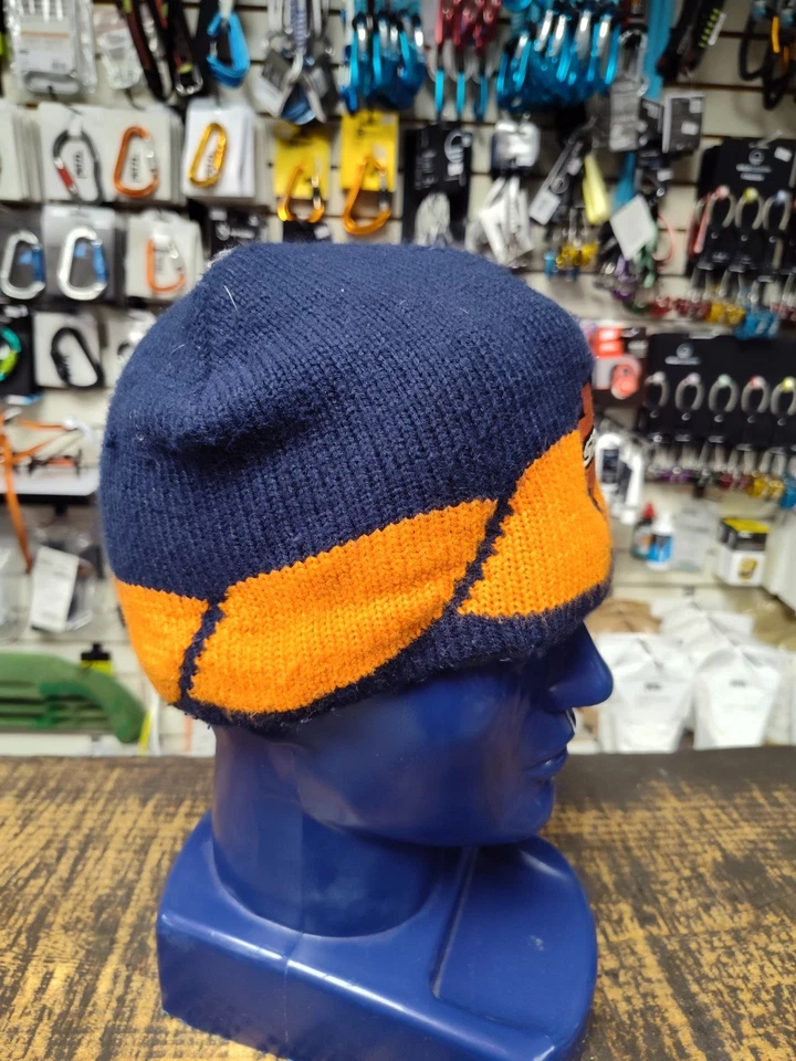 Vintage Spy Beanie 90s Y2K Skater Hat Navy Orange 100 Percent Acrylic Used - Image 4 of 4