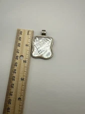 BARSE 925 Sterling Silver Chunky Mother of Pearl Pendant,