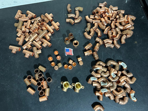 NIBCO COPPER LEE MUELLER 1/2" SOLDER FITTINGS SWEAT QTY (150)  MADE IN USA