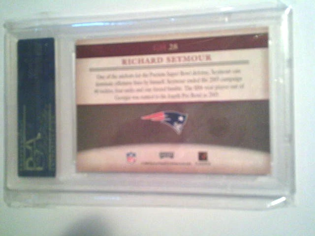 Richard Seymour 2006 Playoff Prestige Gridiron Heritage GH28  PSA NM/Mt 8 NEP - Image 3 of 4