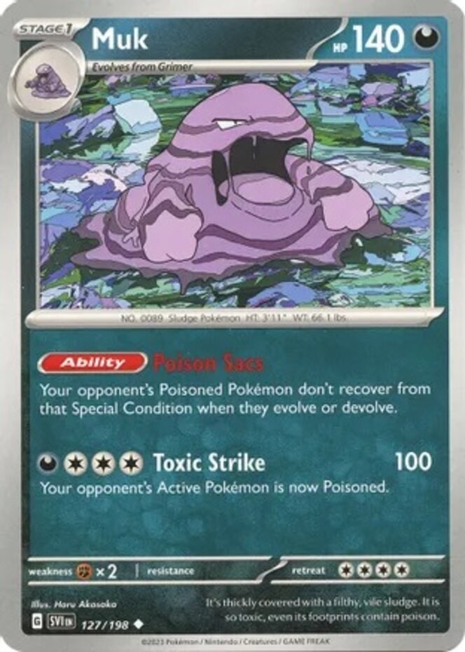 Muk - 127/198 - Uncommon (Hp) Scarlet & Violet - Base Set - Darkness Pokémon