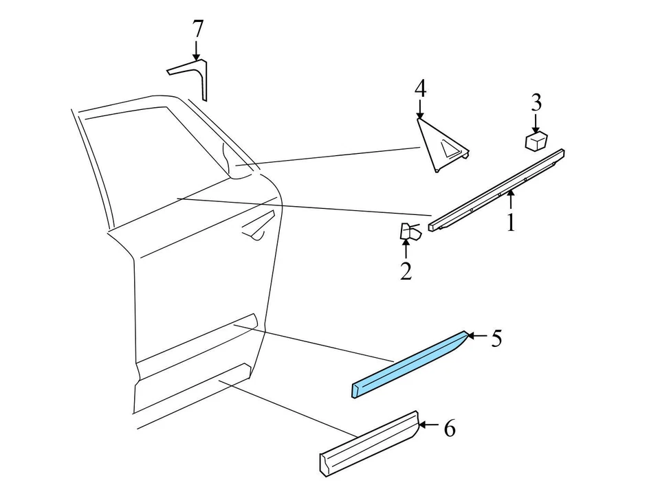 2004-2010 AUDI A8 QUATTRO - Moldura de porta central direita traseira / APARADO 4E4853964D - Imagem 4 de 4