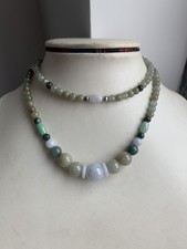 100 Natural Grade A Untreated Multi-Color Jadeite Jade Beads Necklace 26 J 010