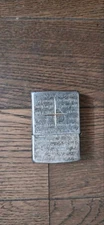 Zippo Cross Lovers Etched Metal Open Flame Lighter Used