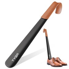 42cm Long Metal Shoe Horn, Handle, Leather Strap, Men, Women, Kids, Boot, Aid