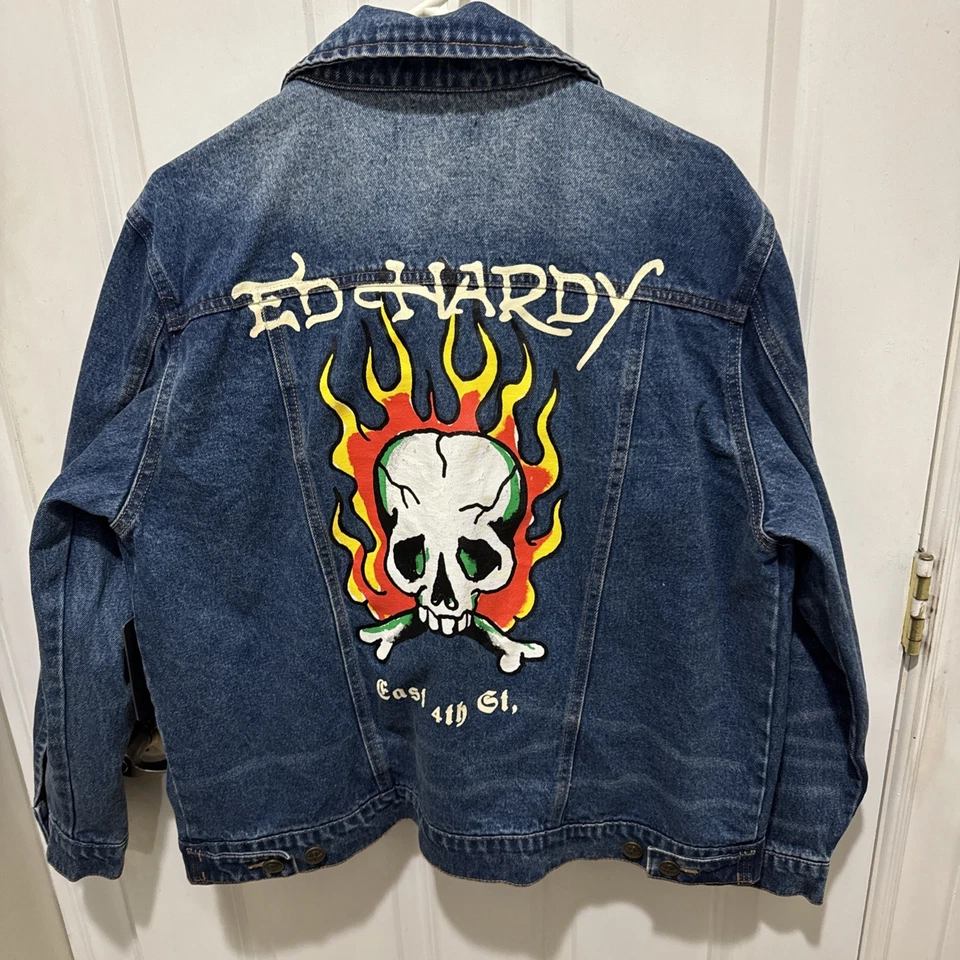 Новый! Ed Hardy Jean куртка размер большой - Изображение 4 из 4