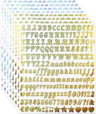 1568 Pieces Colorful Glitter Letter Sticker, 8 Sheets Self-Adhesive Vinyl Sparkl
