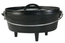 Lodge L12C03 Cast Iron 6 Quart Seasoned Camp Oven With Legs And Cover