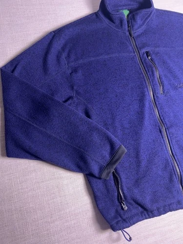 Cabela's Fleece Jacket Men Large Blue Full Zip Zipper Pockets - Size L image 2