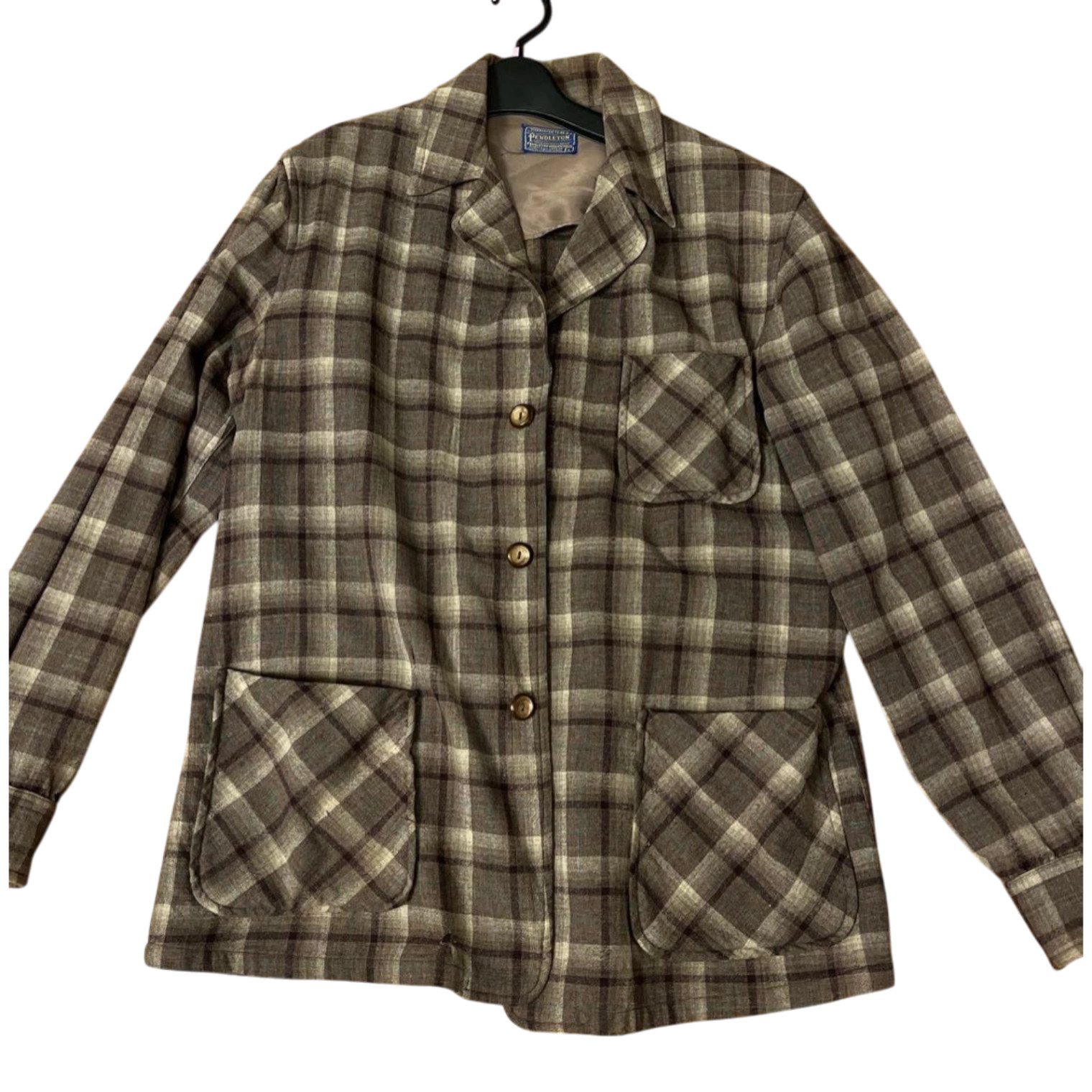 Pendleton Wool Blouson Jacket Brown Check Vintage… - image 1