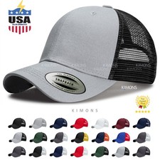 Premium Mesh Trucker Hat Solid Plain Snapback Baseball Cap Blank Cotton Army