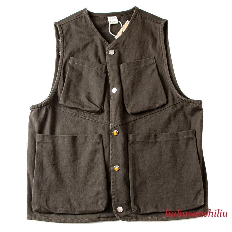 Men Cargo Fishing Vest Multi Pocket Work Sleeveless Waistcoat Jacket Outdoor New