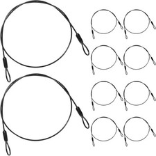 10-Pack 1FT PVC Coated Stainless Steel Security Cable Locks for Travel