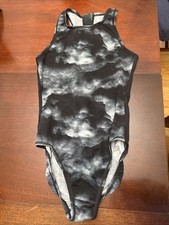 Nike Swim Suit Size 32/WMS 6 Black Gray1 Piece Racerback Beach Outdoor Compete