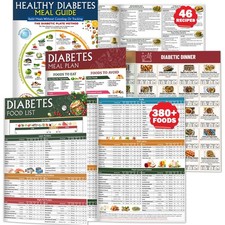 3 PCS Diabetes Food List  Meal Planner - Diabetic Food Chart, Laminated Type...