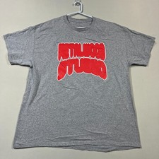 Metalwood Studio T Shirt Grey Logo Rare Tee Cotton Genuine Mens XL
