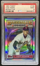 1993 Topps Finest Tom Henke Refractor #164 Rangers PSA 9