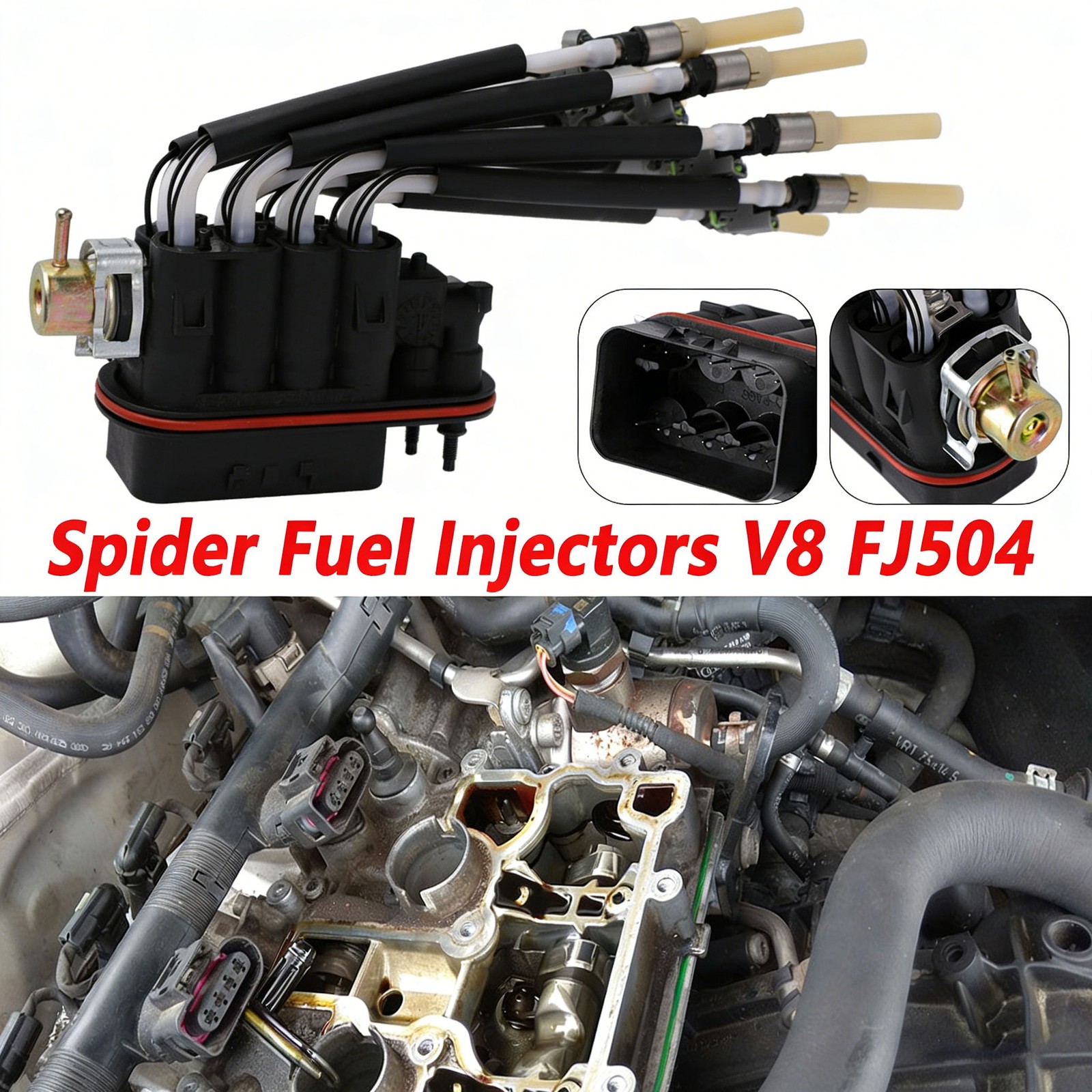 FJ504 For Chevy GMC Pickup Truck V8 5.0L 5.7L 8-Port Spider Vortec Fuel Injector