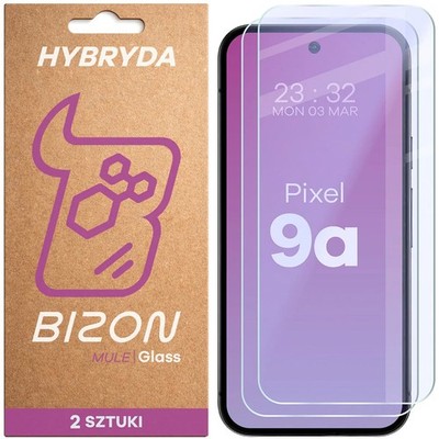 2x Schutzglas für Google Pixel 9a Bizon Displayschutzglas Hybridglas Handyglas