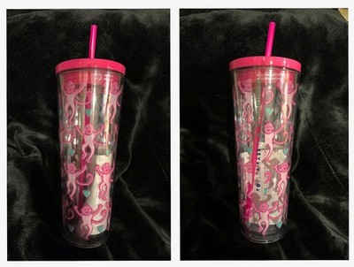   Starbucks x Roller Rabbit 2025 Pink Monkey Clear Tumbler 24oz Venti 