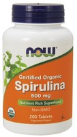 Now Foods Spirulina Certified Organic, 500Mg - 200 Tabs (89,50 Eur/Kg)