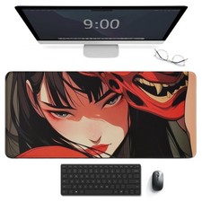 Large Mouse Pad Gaming Japanese Female Samurai Anime Girl Cool Desk Mat for K...