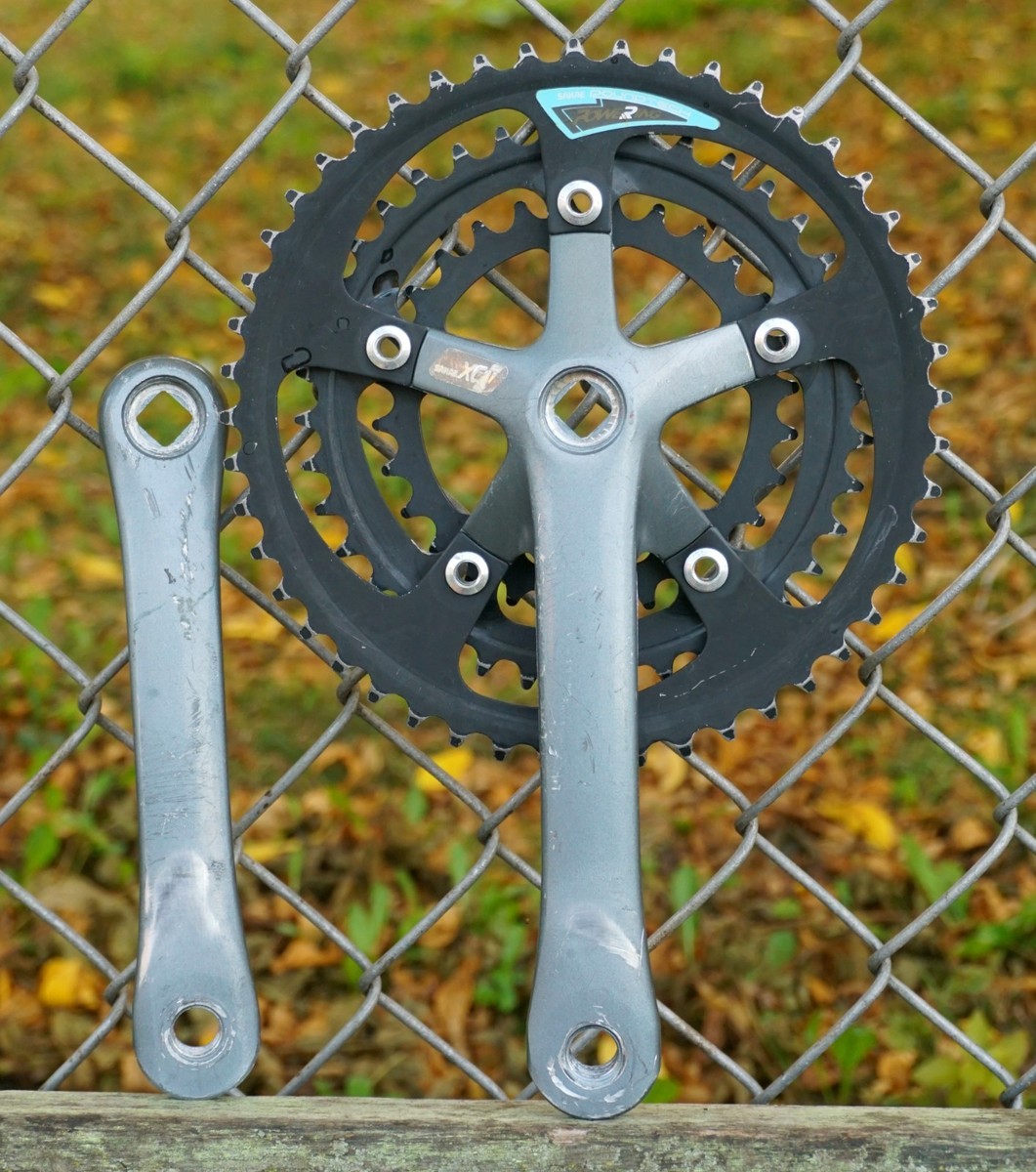 Vintage Sakae Crankset Triple Powering Square Taper Cranks