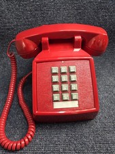 Push Button Red Desk Phone w/ Volume By Cortelco 250047-VBA-20M