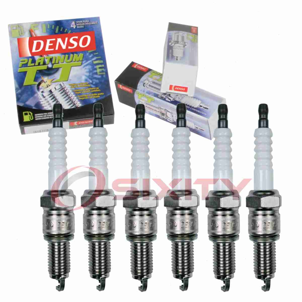 6 pc Denso Platinum TT Spark Plugs for 1970-1972 Dodge Challenger 3.2L 3.7L zw