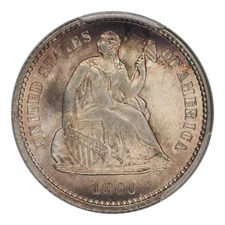 1860 Seated Liberty Half Dime PCGS MS-67+ CAC