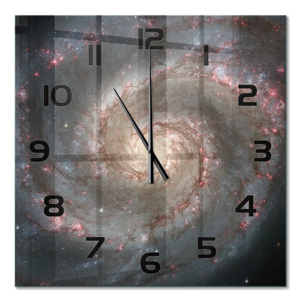 Wanduhr Aus GehäRtetem Glas Mit Leisem Uhrwerk Nebel Schwarze Zeiger 60X60 Cm-image
