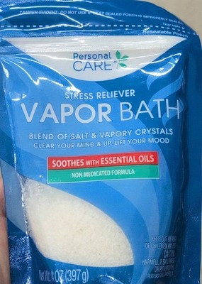Personal Care Vapor Bath Eucalyptus Soothes Essential Oils Bath Salts 14 oz