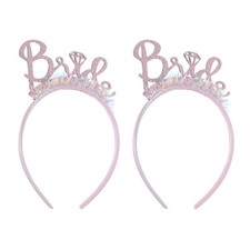  2pcs Wedding Headpiece for Bride | Simple Bridal Wedding Headband | Lettered