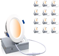 Ktrad 4 Inch LED Recessed Light with Junction Box, 5CCT, 12W Epv 100W, Dimmable