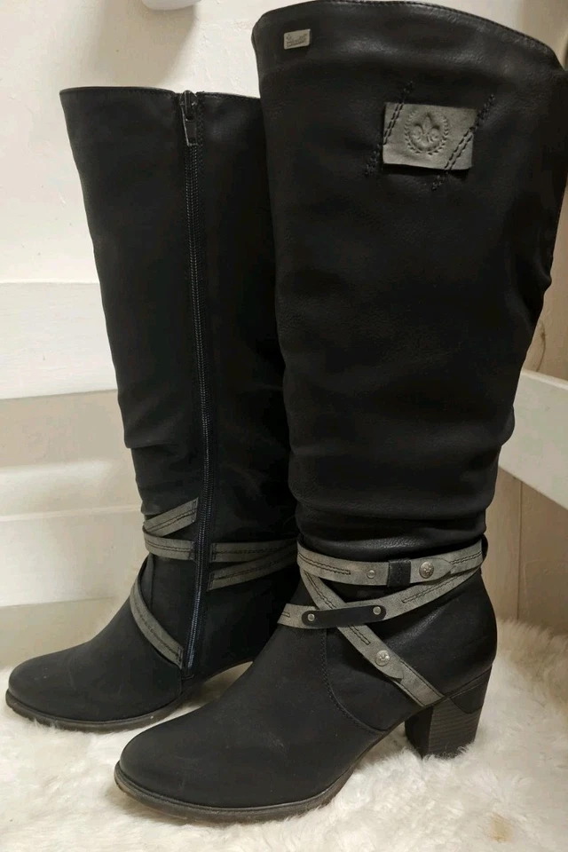 Rieker Hochschaft-Stiefel Gr.41 Winterstiefel Damen Schuhe Bottes Absatzschuhe - Bild 3 von 4