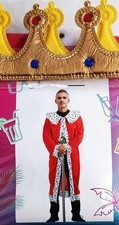 Fasching Karneval Kostüm Mantel König Krone Gewand Königsmantel Umhang S/M L/XL