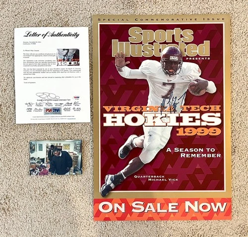 Michael Vick - 1999 Sports Illustrated 16x24 Signed Auto Card Stock Poster PSA