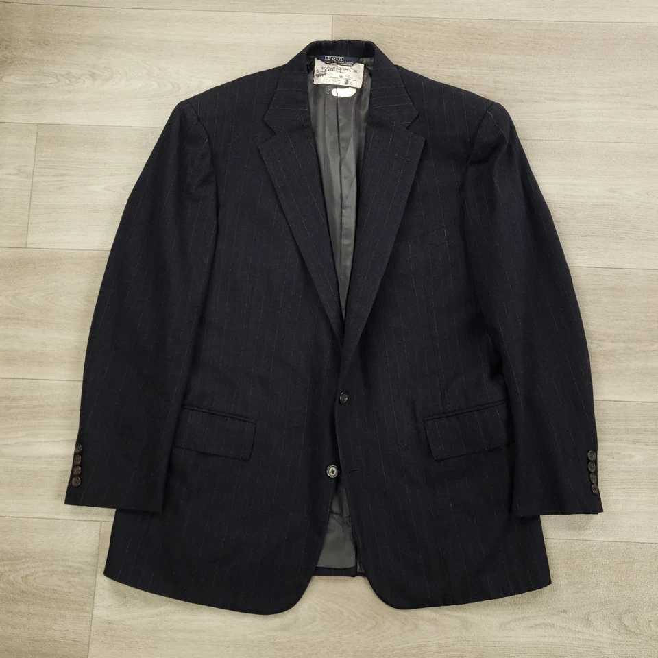 Polo Ralph Lauren Vtg USA Flannel Sport Coat Suit Jacket Men's 40S* Two Button - Image 2 of 4