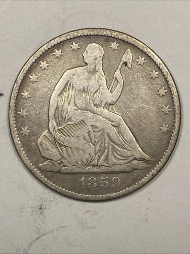 1859-O Seated Liberty Half Dollar .50. Nice Fine. Original.
