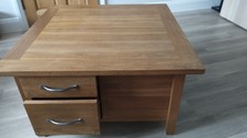 Laura Ashley Solid Oak Milton Coffee Table with Shelves and Drawers