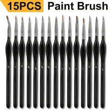 15PCS Miniature Paint Brushes Fine Tip Set for Art Nail Model Craft Oil Painting